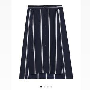 Rag & Bone Debbie Striped navy white a line skirt